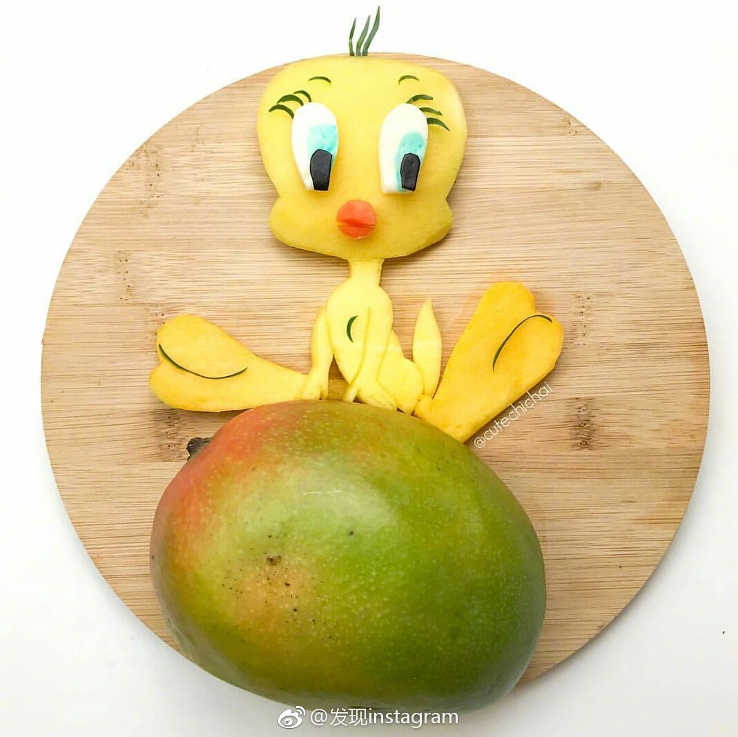 创意趣味的水果卡通拼盘.ins:cutechichai