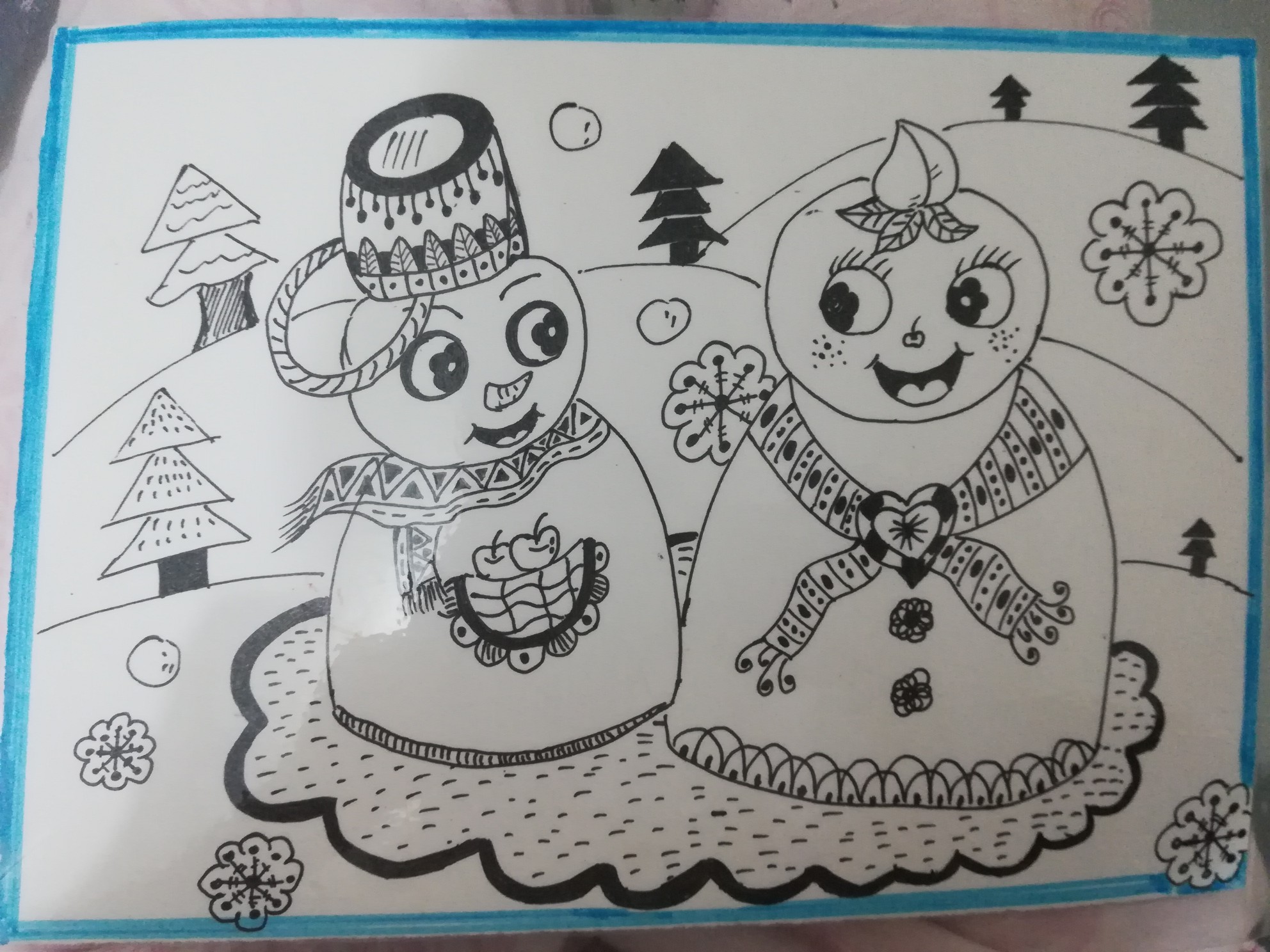 儿童线描画