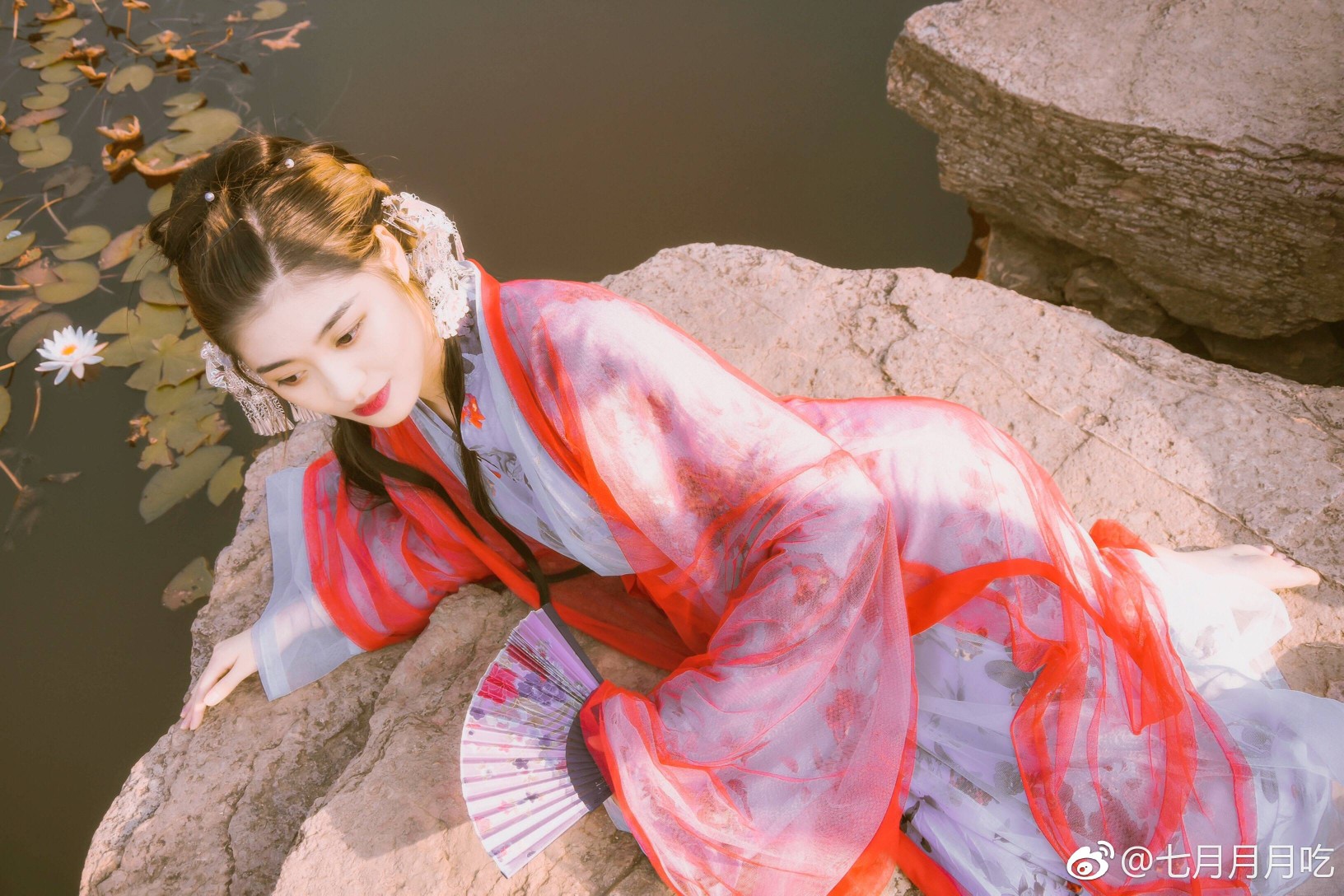 脸红凝露学娇啼. 霞觞熏冷艳,云髻袅纤枝.烟雨依前时候,霜丛如旧芳菲.