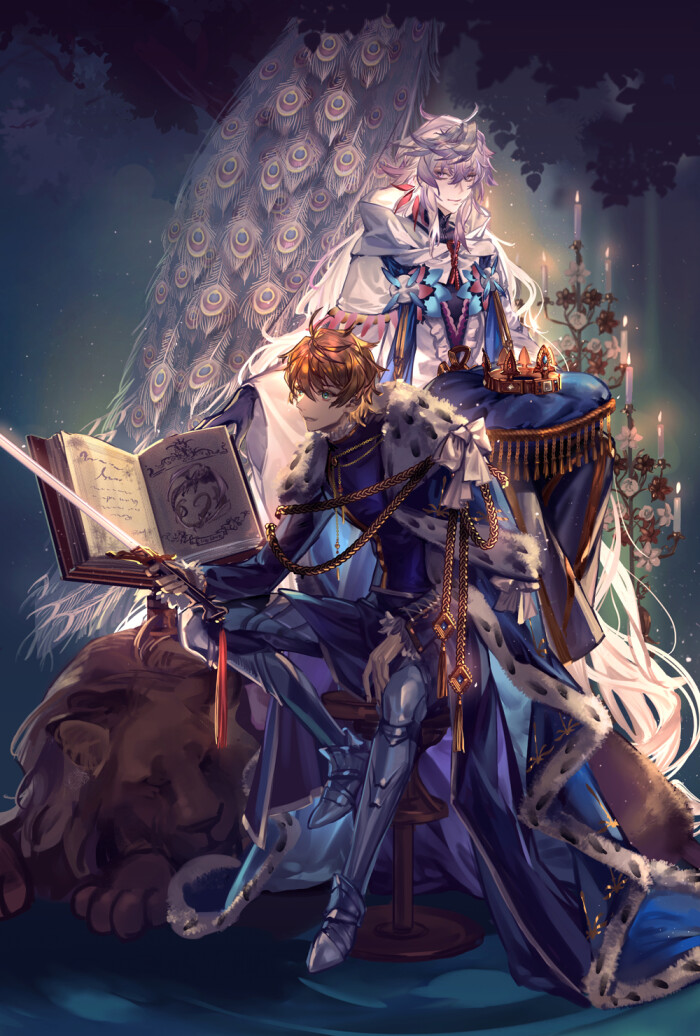 fate/grand order 亚瑟潘德拉贡 梅林 绘师:西乙训(p id=2501491) 本