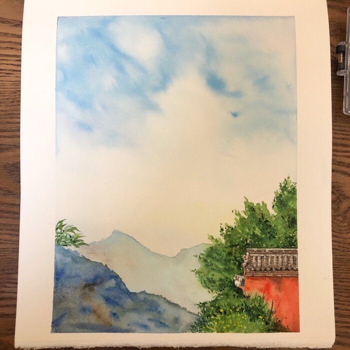 武当山水粉画图片