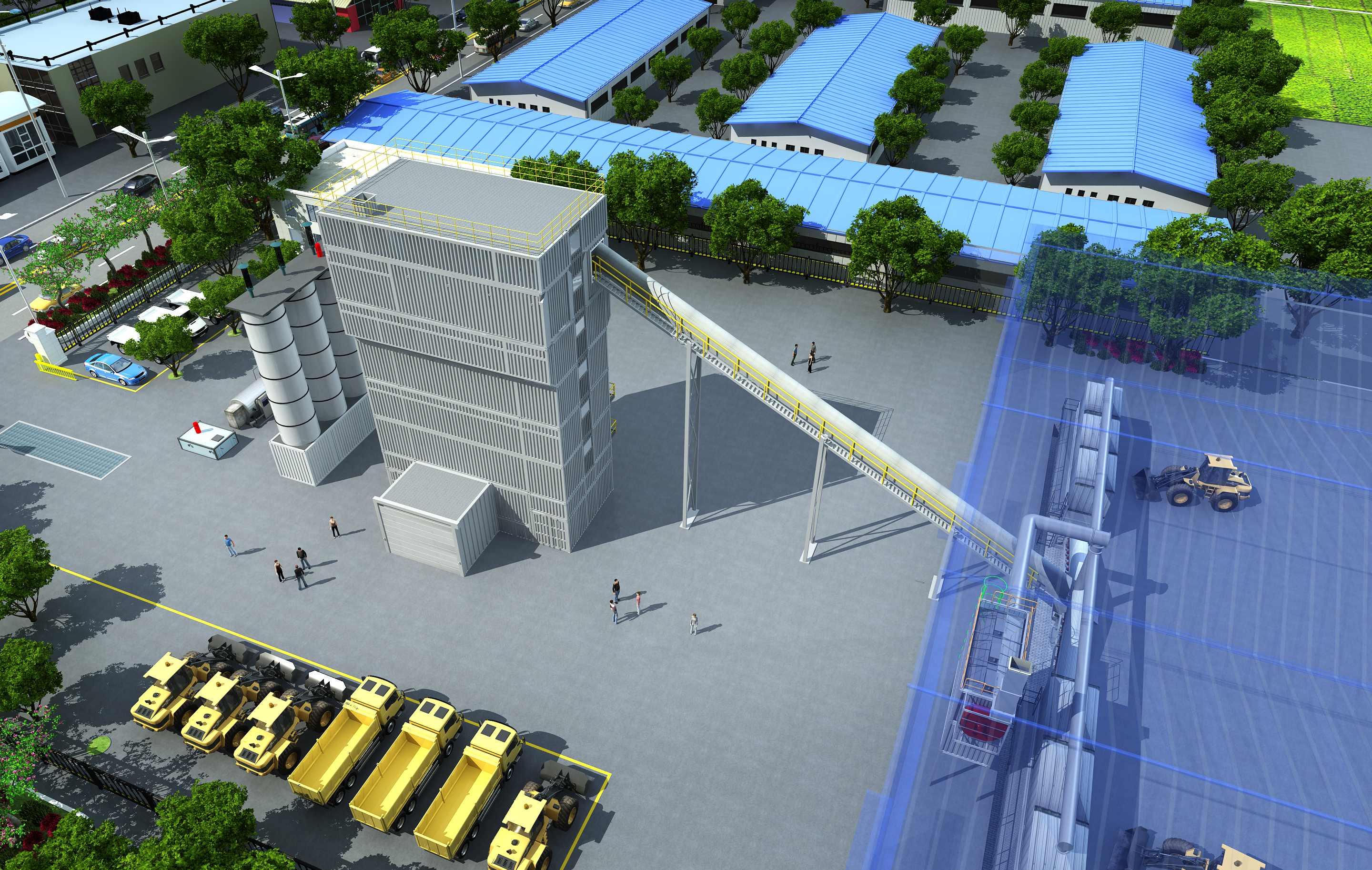 江苏人杰筑路机械科技有限公司 人杰路机 三维效果图 工厂效果图 沥青