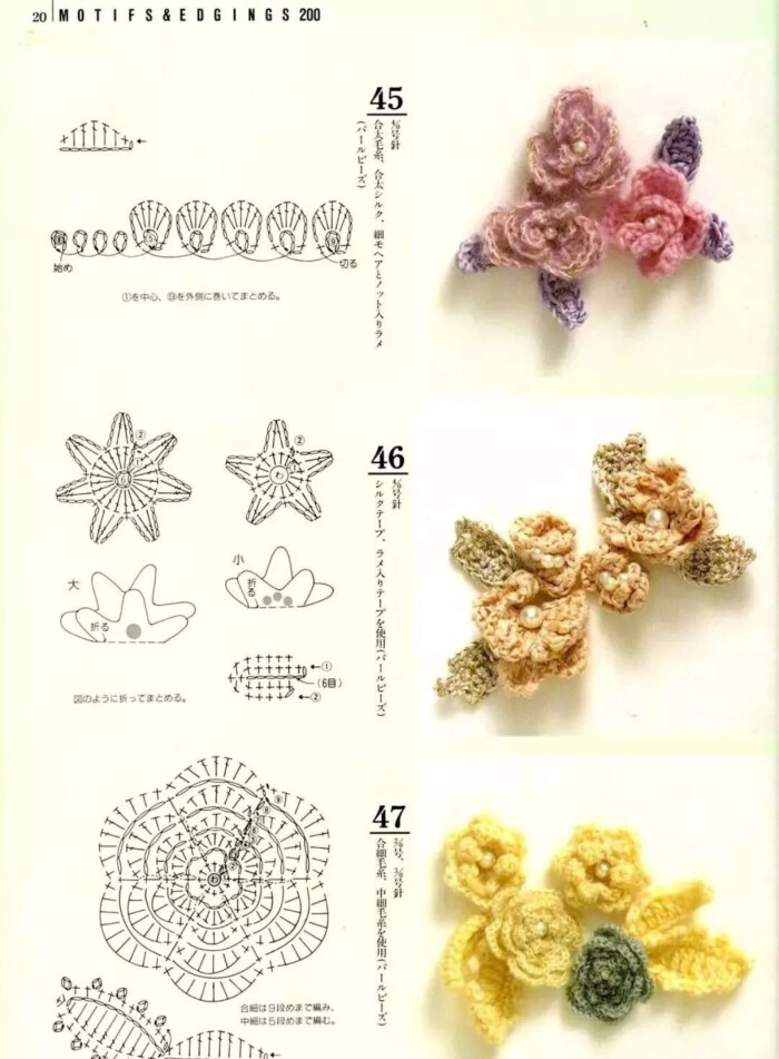 各种花朵的钩法图解图片