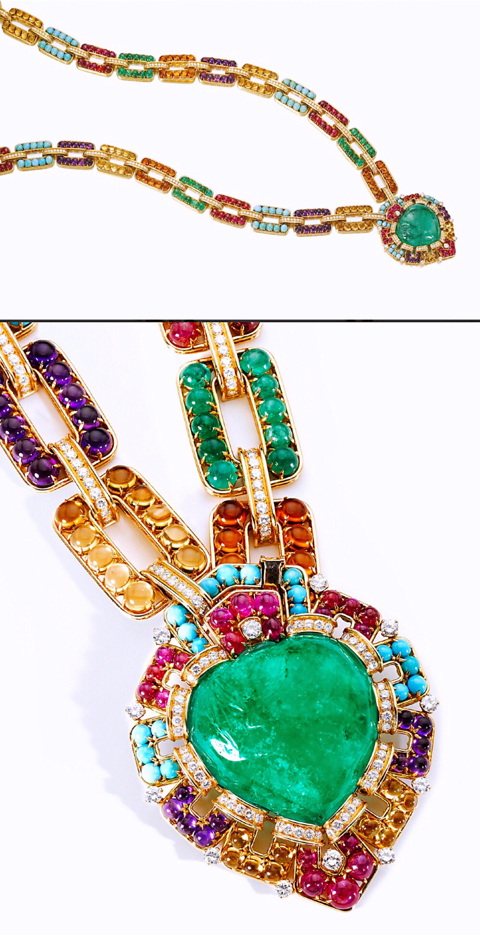 彩色宝石长项链,by bulgari,1969-1970年