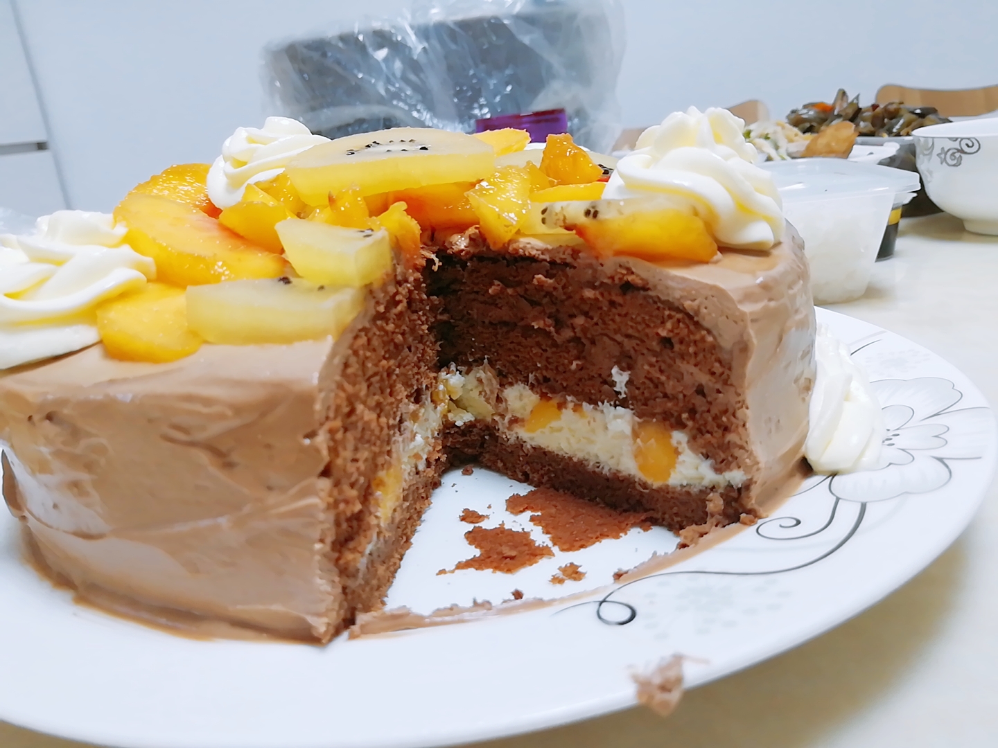 芒果巧克力蛋糕图片