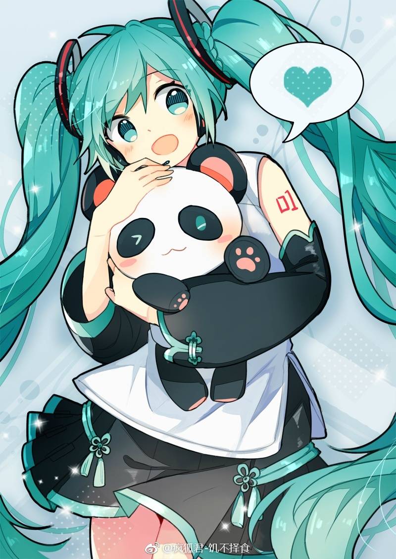 初音未来,miku,镜音连,len,葱蕉,壁纸,锁屏,疯狐,熊猫,中国,v4,漫画