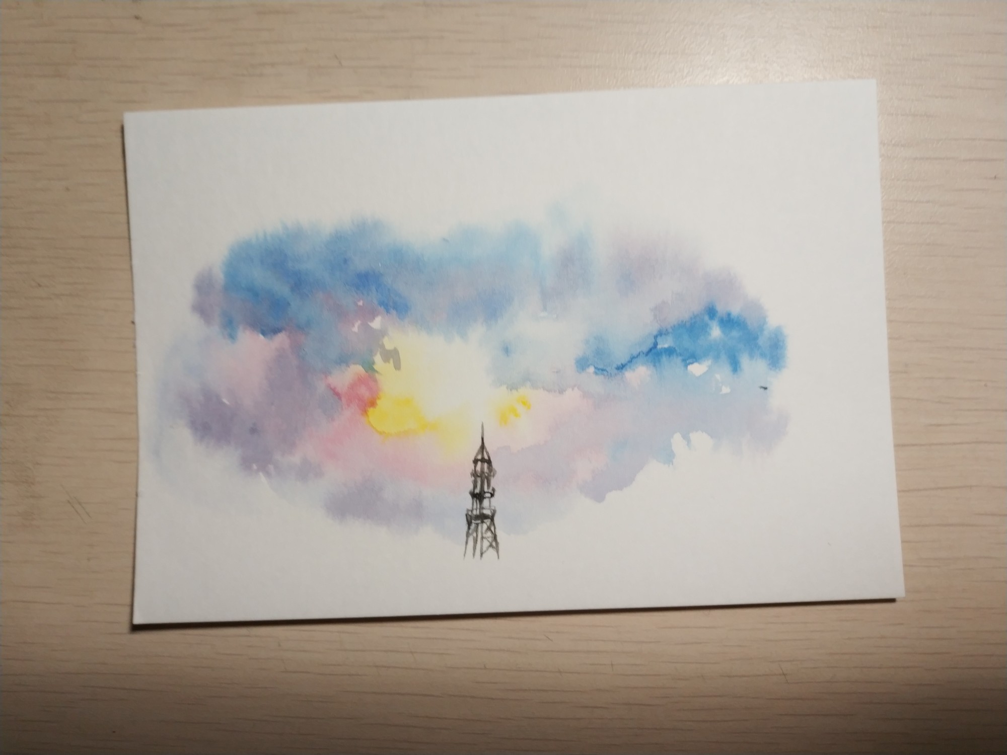 水彩 天空