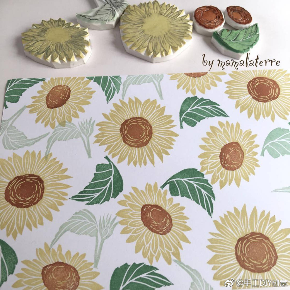 艺术家mamalaterre 的植物系橡皮章,一个印记就是一段美丽的季节by:ma