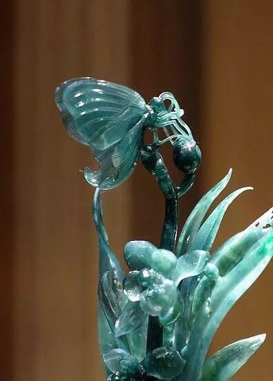 "清"翡翠"富春兰聚"摆件——北京故宫博物院藏品 (局部)