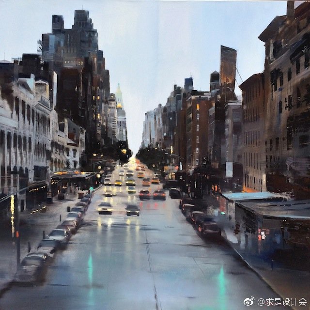 cristóbal pérez garcía城市油画作品.#求是爱设计