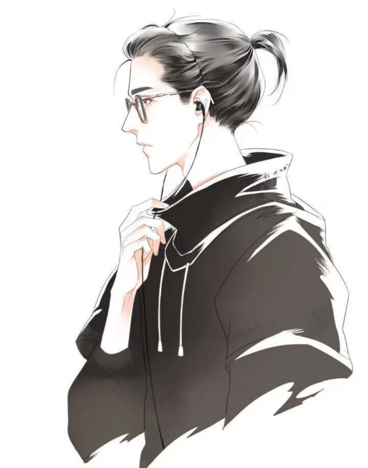 男头 帅气 眼镜 长发