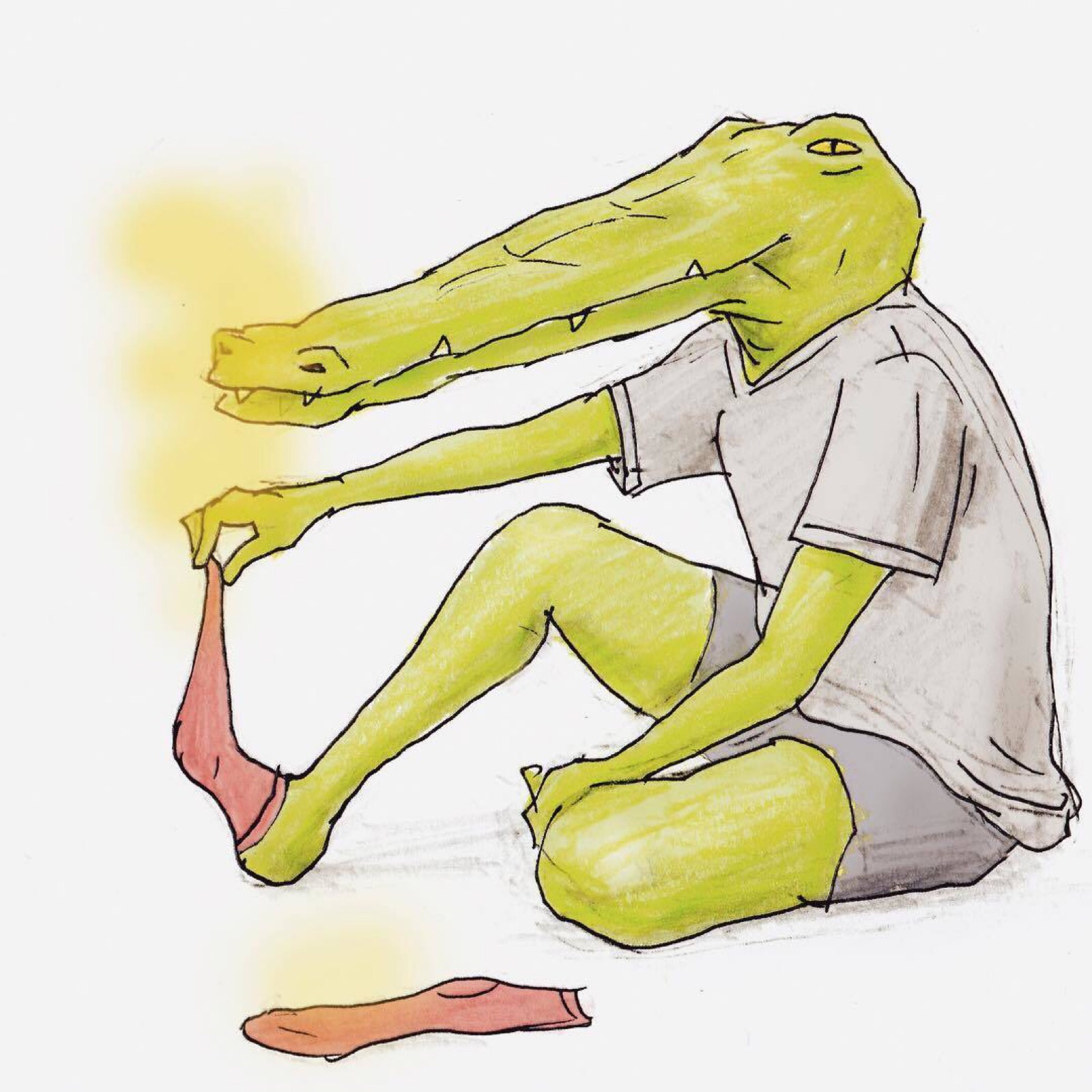 日本插画家keigo笔下的尴尬鳄鱼