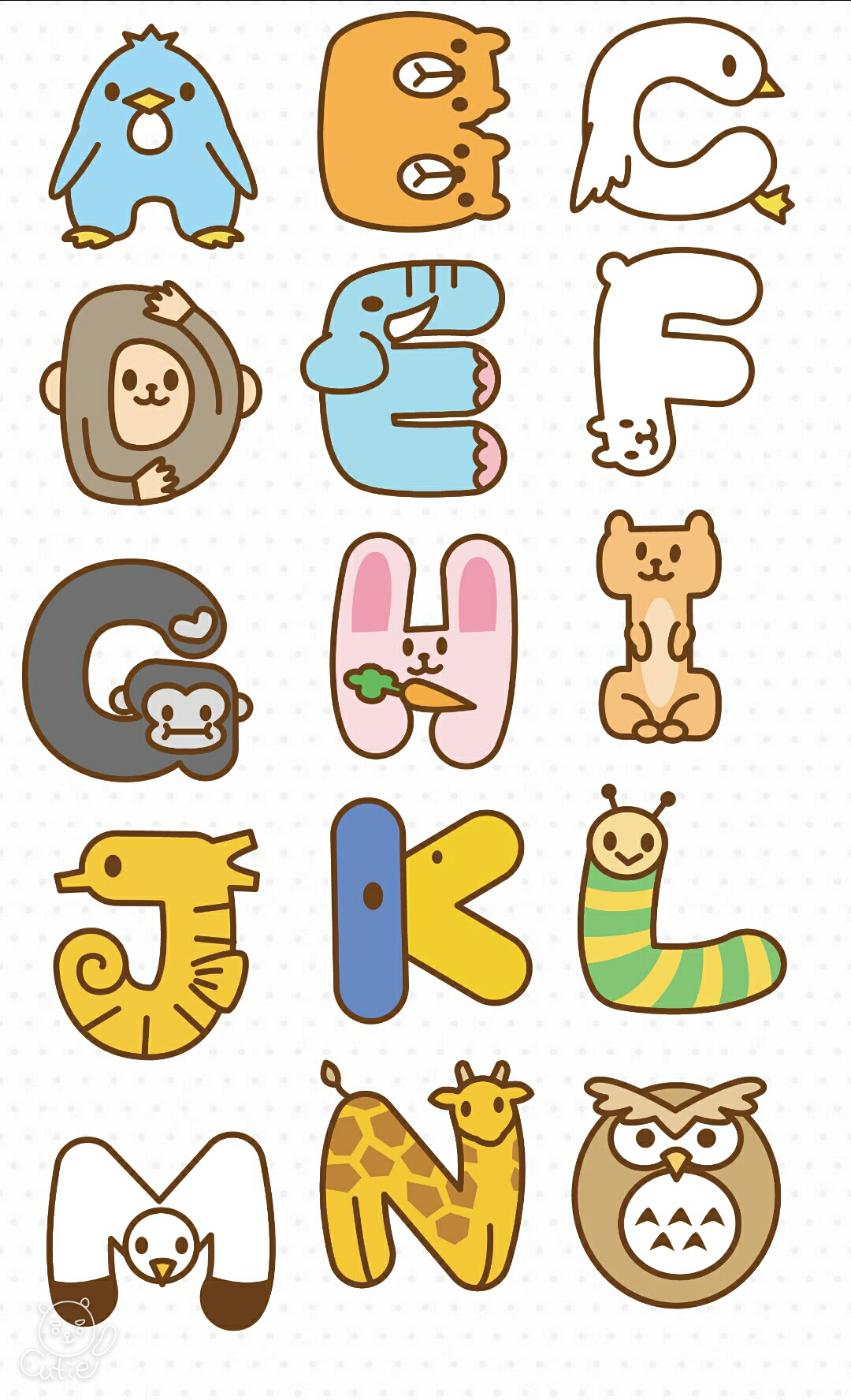 字母变动物简笔画图片