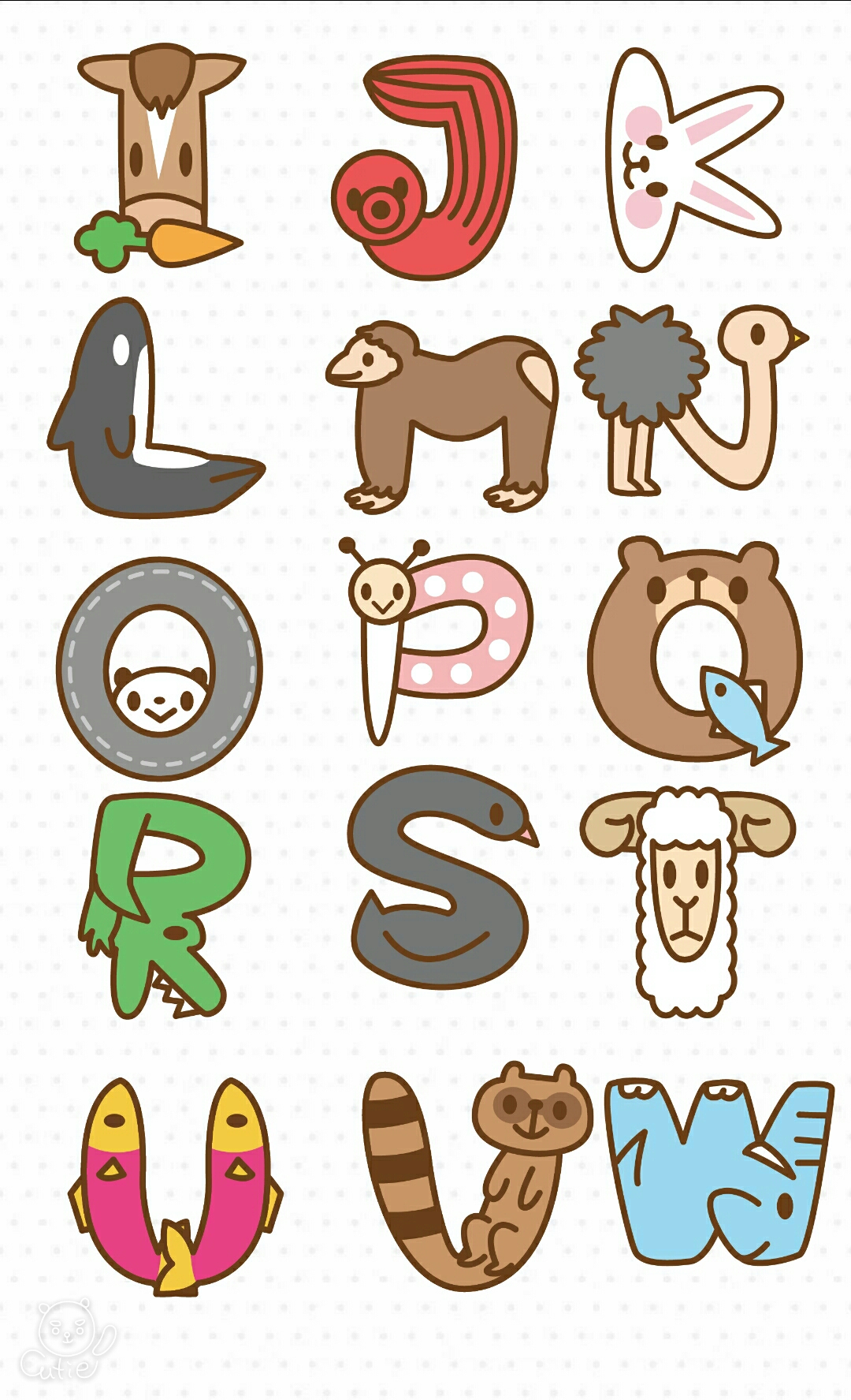 把字母画成动物图片
