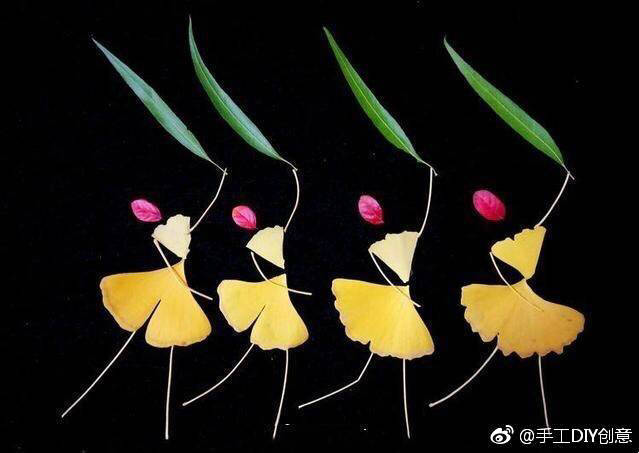 用银杏叶做的树叶画,秋之韵. 常州 · 清潭