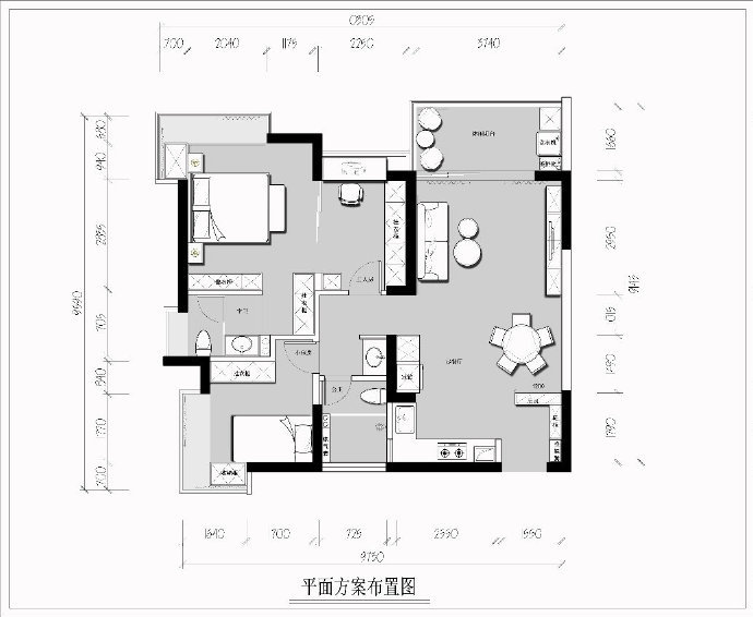 118平现代轻奢风二居室,次卧改书房衣帽间与主卧形成套间