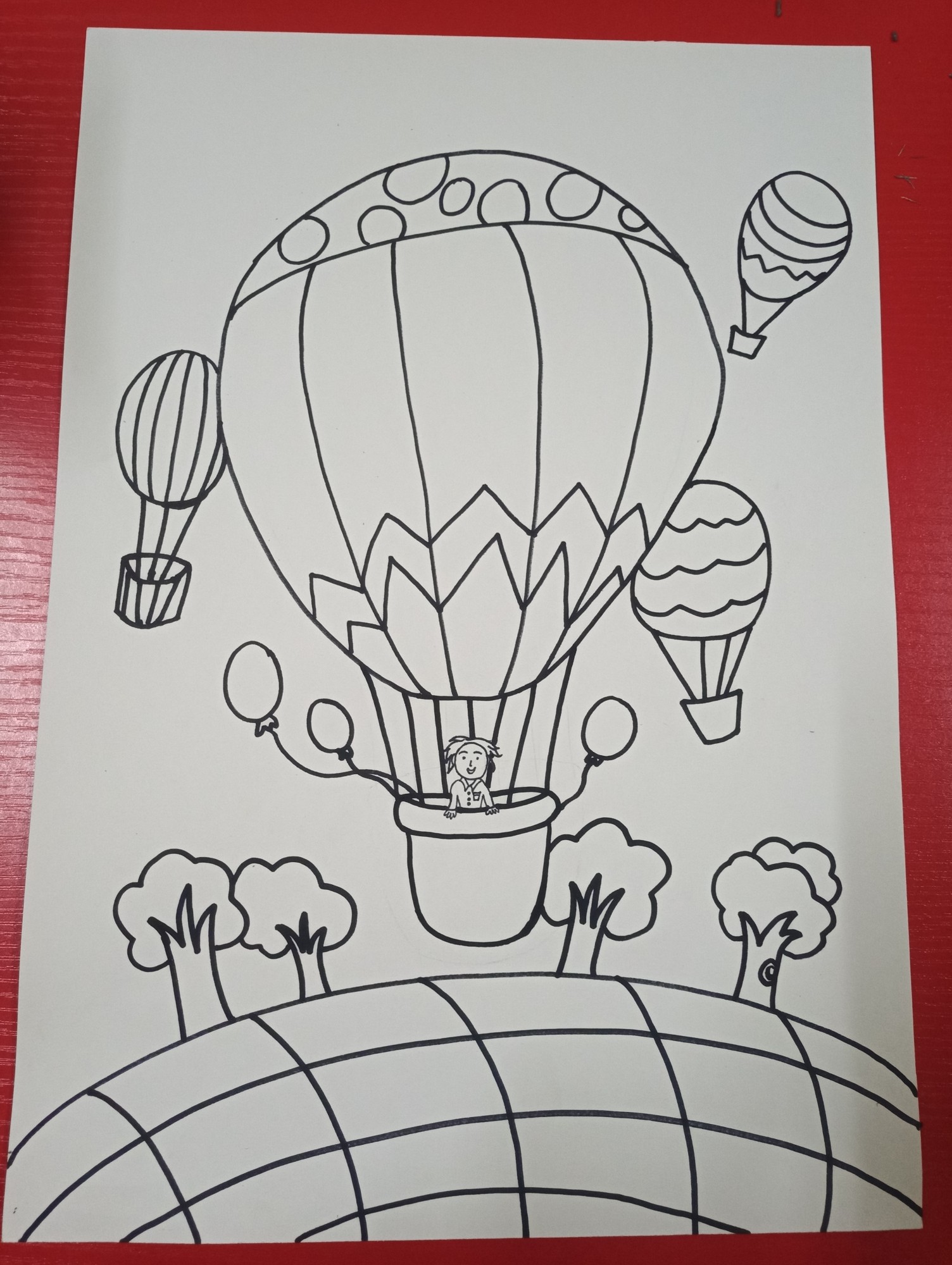 线描热气球高级图片