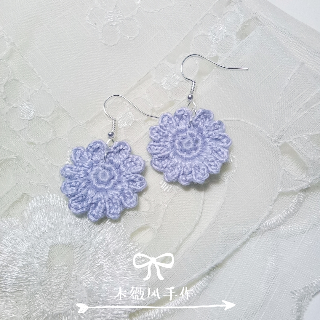 蕾丝线编织耳饰