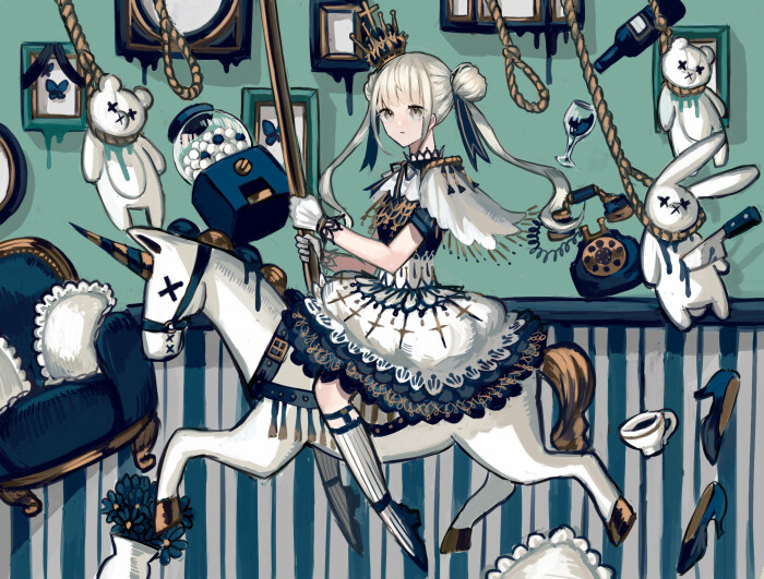 旋转木马 绘师:りりノスケ(p id=24233765) 本作品id=72097393