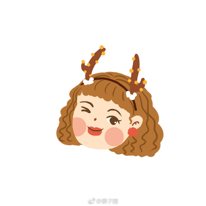 情侣头像,圣诞的萌头像,红帽子跟小鹿角