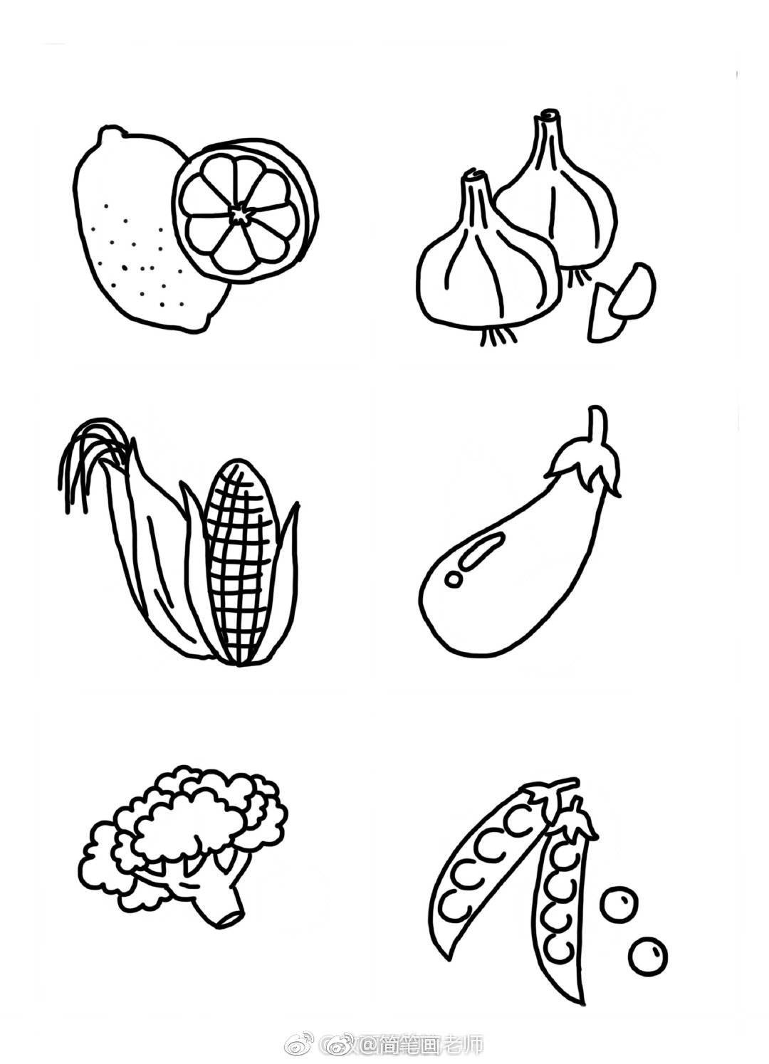蔬菜水果组合简笔画图片