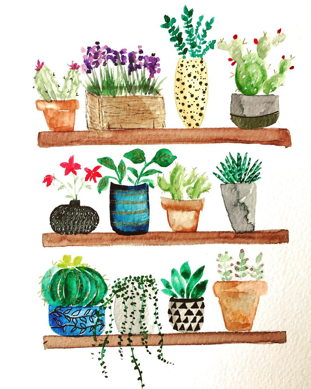 植物手帐素材 ins pricklpearpaints