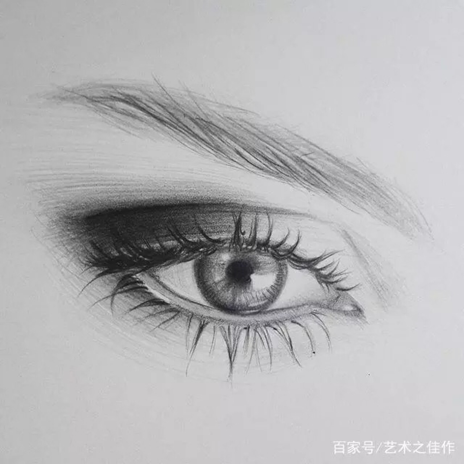 素描简单漂亮 眼睛图片