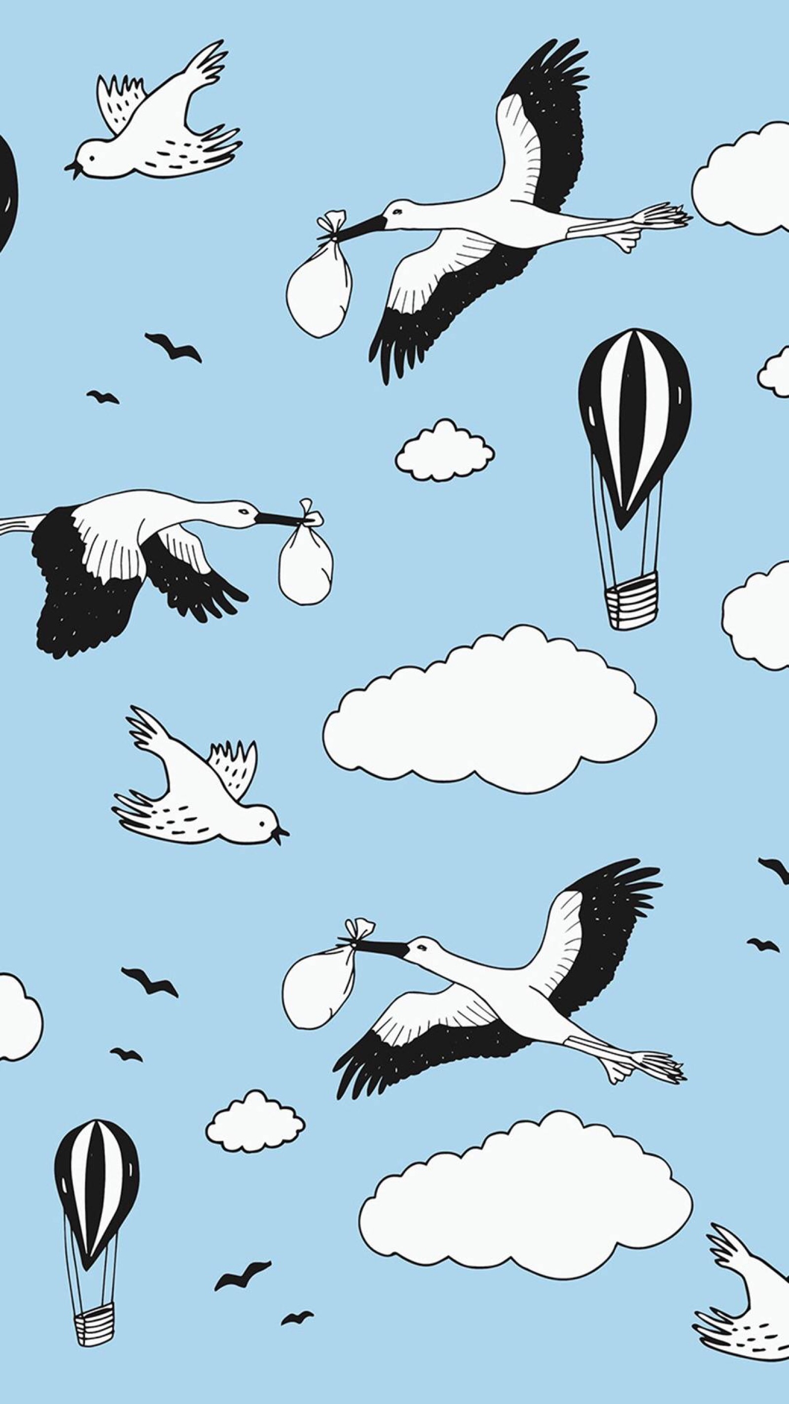 平铺 清新 简约 卡通 套图高清原图iphone无水印锁屏壁纸 " 长按图片