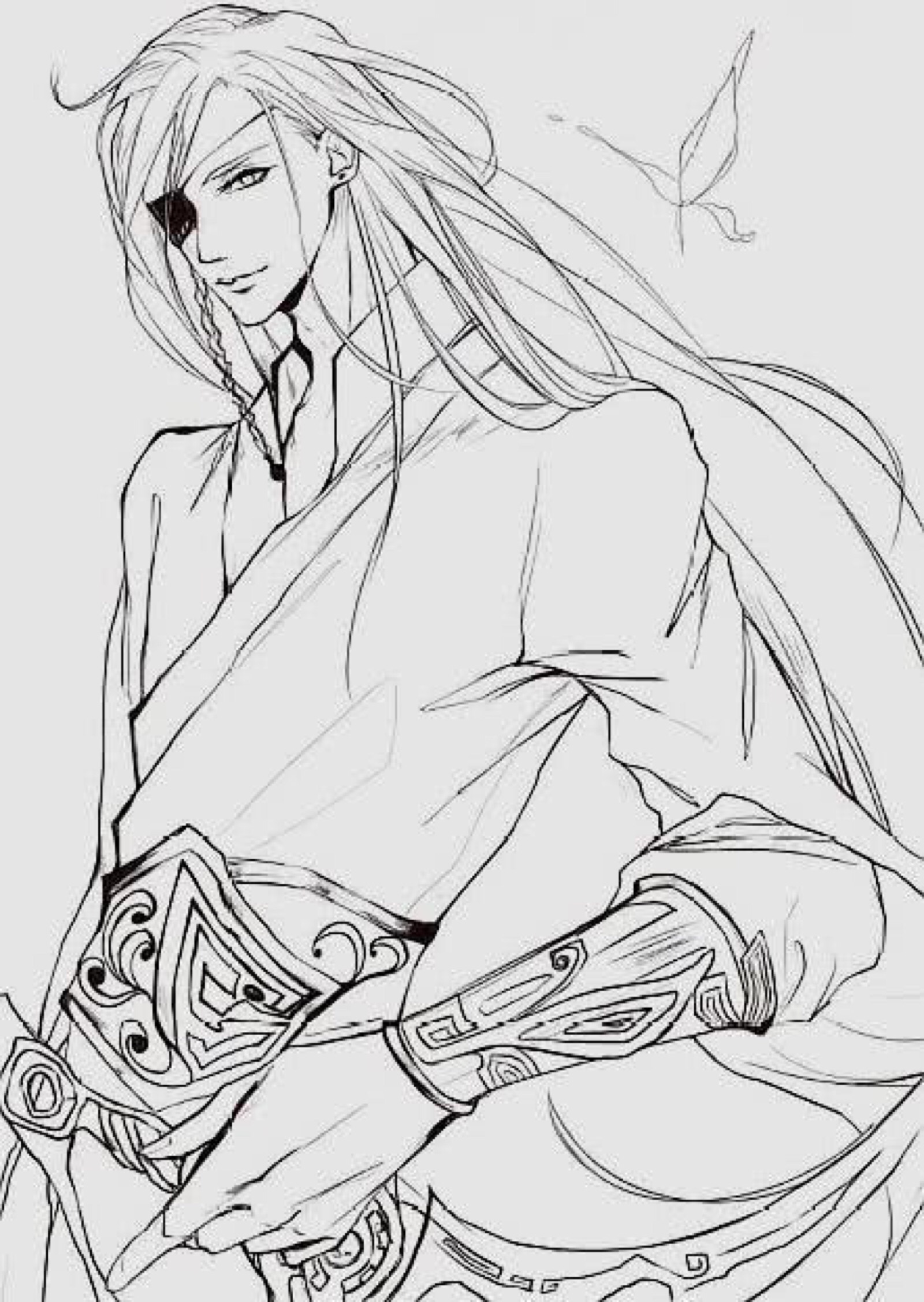 天官赐福 花城 线稿