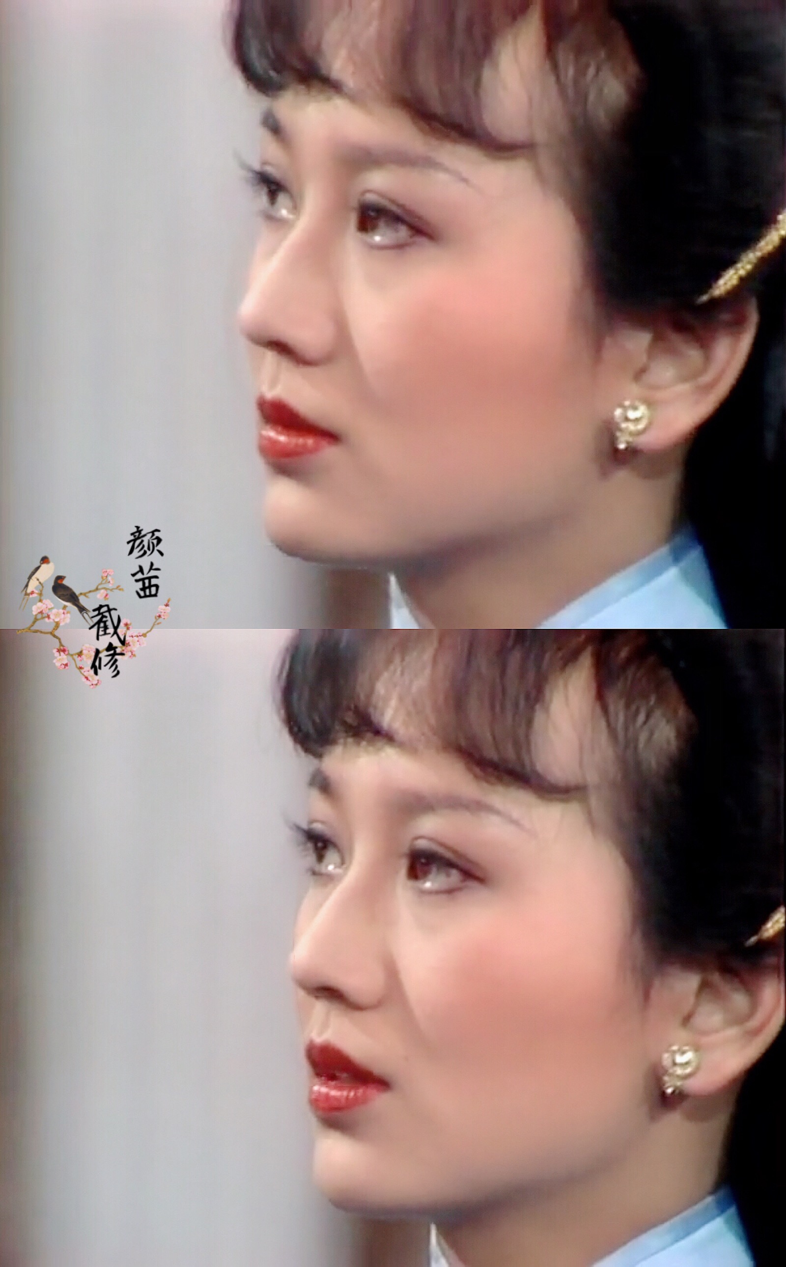 图cr微博:仙女味的颜茜 上海滩的冯程程真的好美,赵雅芝老师的侧颜