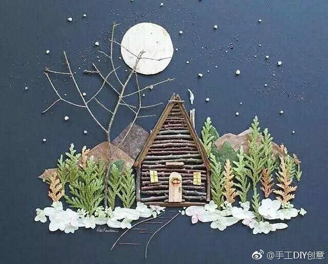 树叶风景画,艺术源于自然