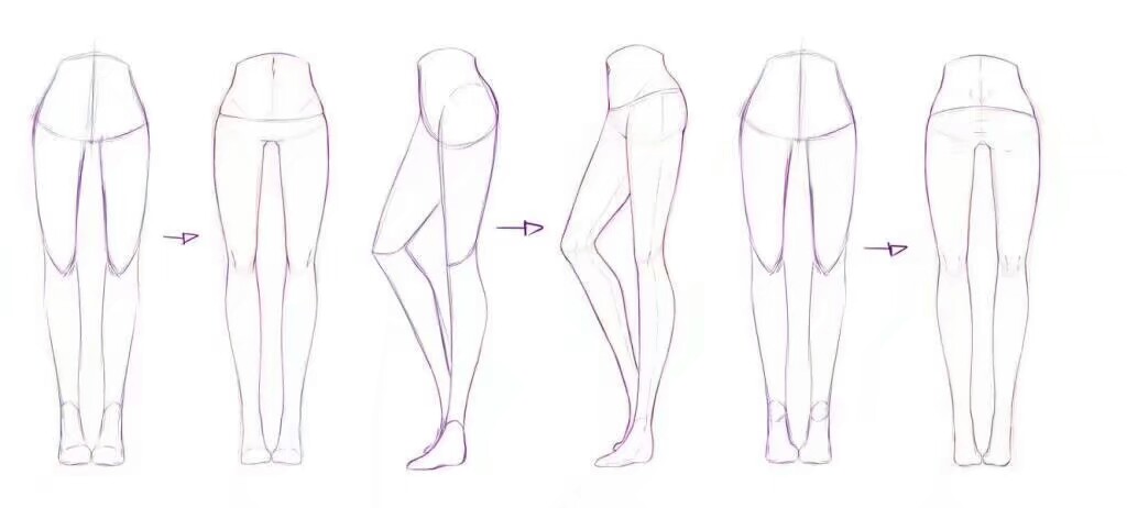 如何画二次元人物的腿图片