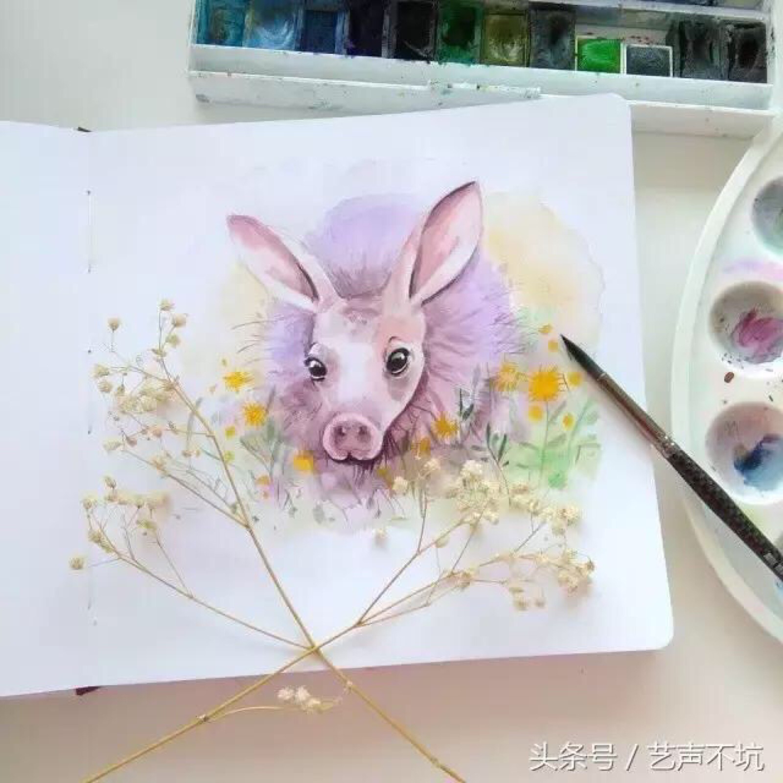 她笔下可爱的小动物每个都是水汪汪的大眼睛让你一秒就爱上的水彩超萌