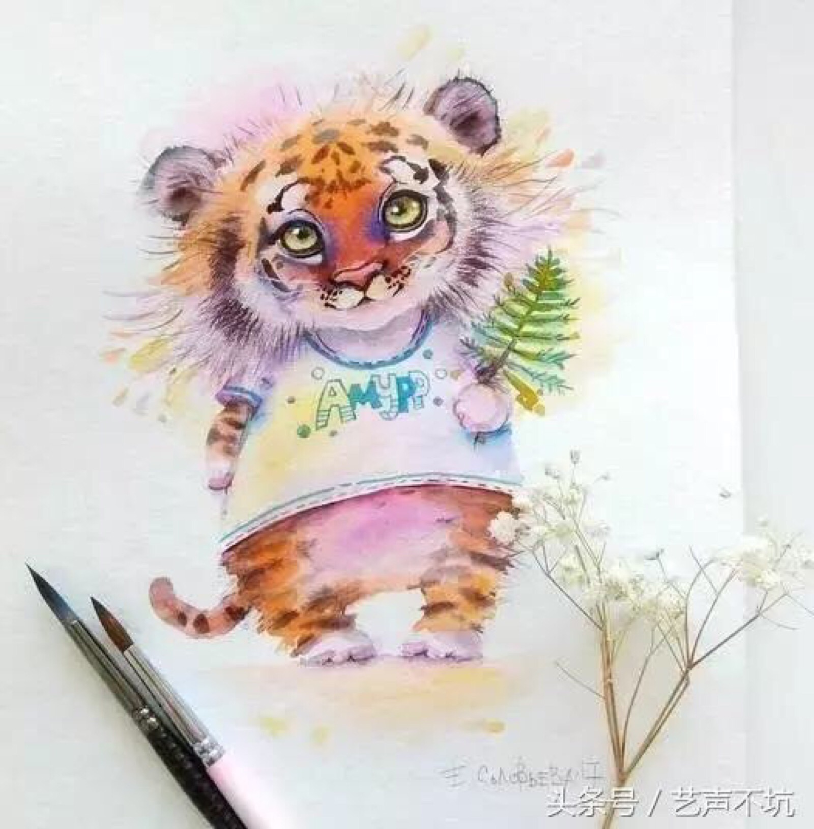 她笔下可爱的小动物每个都是水汪汪的大眼睛让你一秒就爱上的水彩超萌