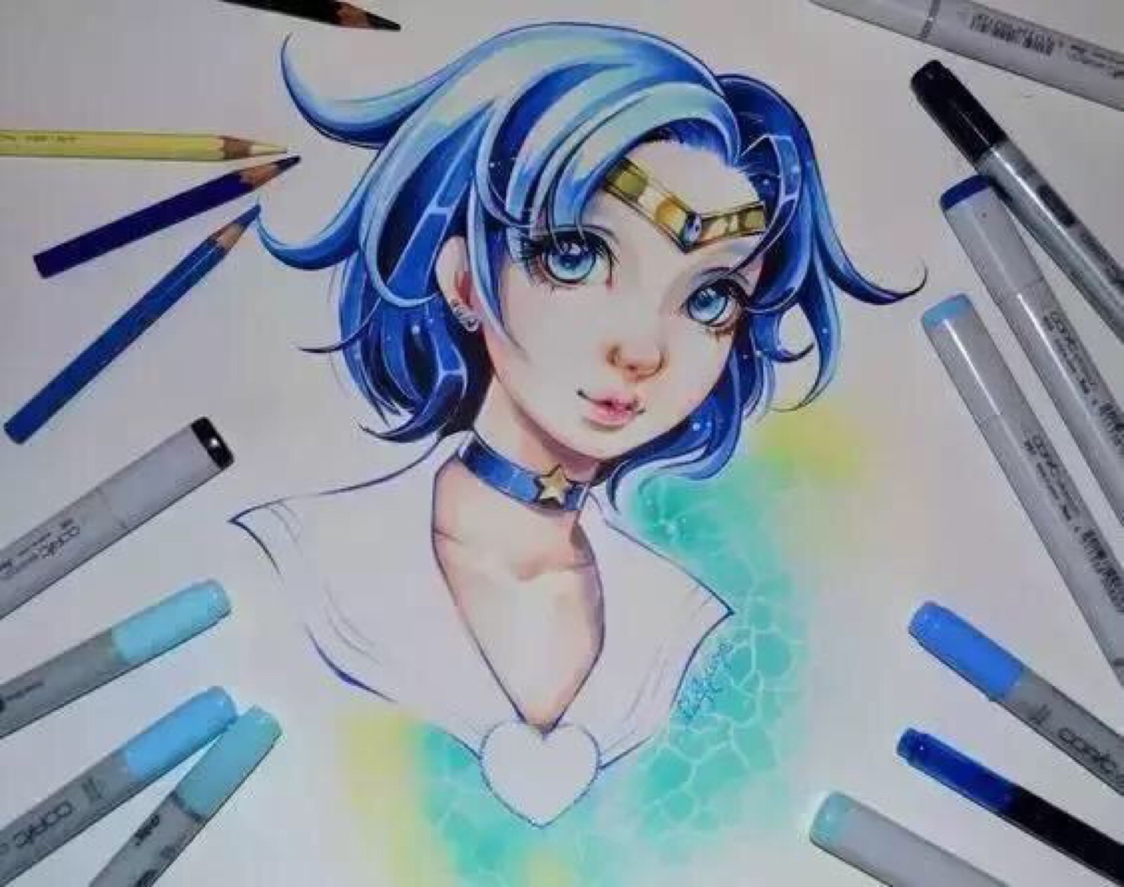 lighane 来自德国一位概念艺术家从小就特别喜欢画动漫人物闪亮的色彩