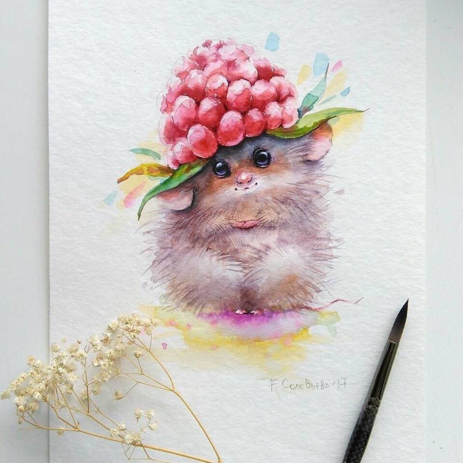 一组萌萌的水彩小动物 | genechka_djogan