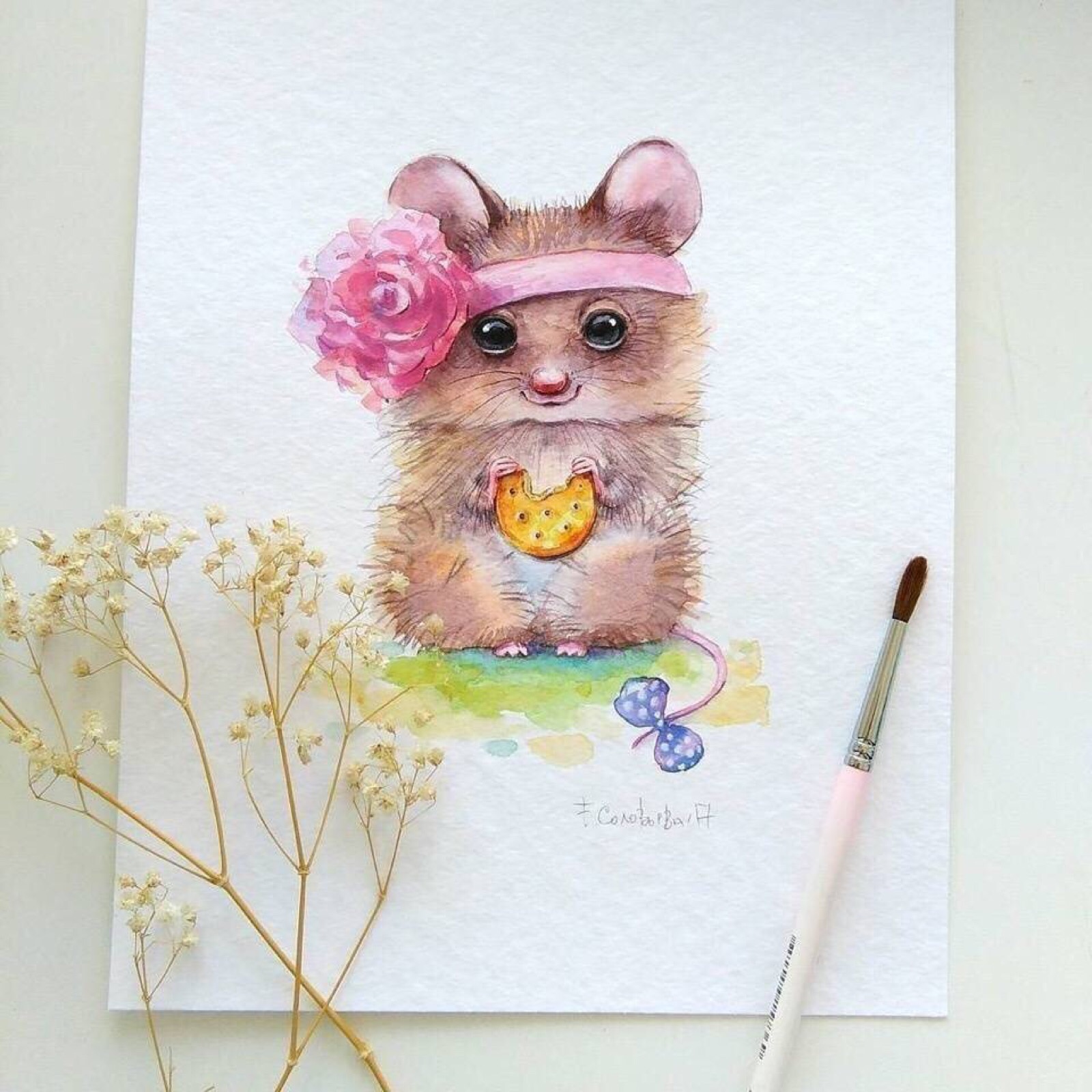 一组萌萌的水彩小动物 | genechka_djogan