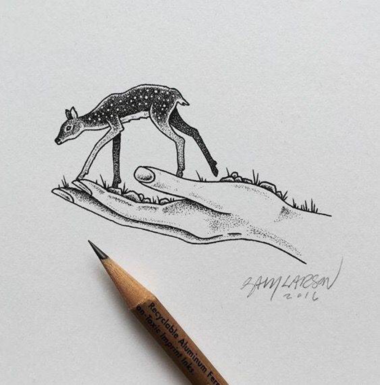 一组黑白插画作品~ 【插画师:sam larson】