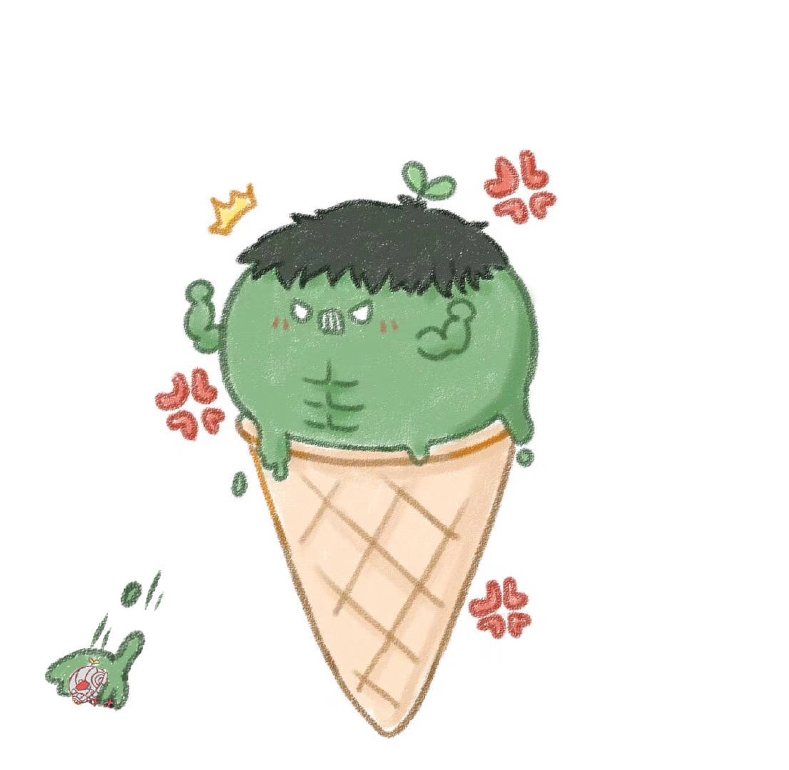 长草颜团子冰淇淋图片图片