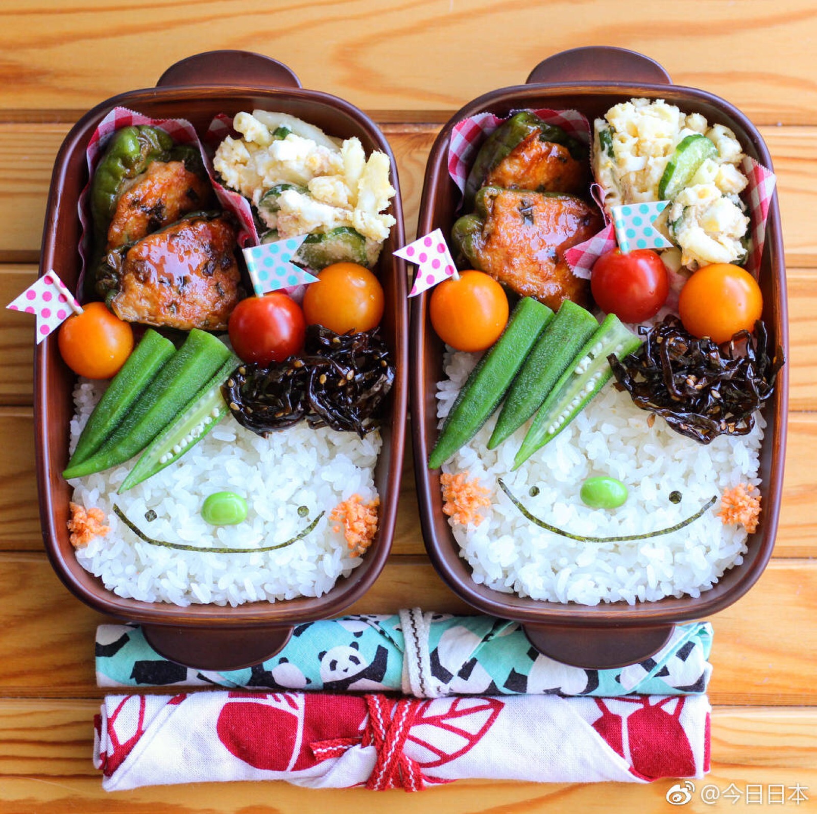 日本主妇的笑脸便当,每天打开这样的便当,心情都变好了!(ins:yoko779)