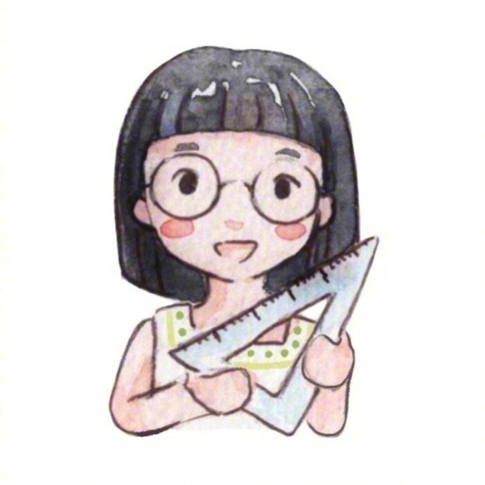 超可爱小清新唯美女生头像,水彩插画.
