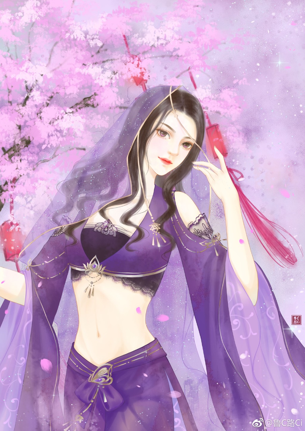 手绘古装美女 插画师: