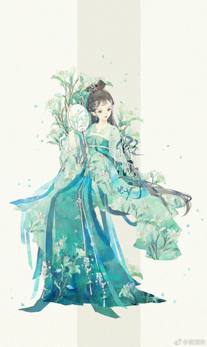 古风插画,作者:假烧酒