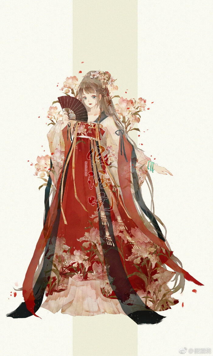 古风插画,作者:假烧酒