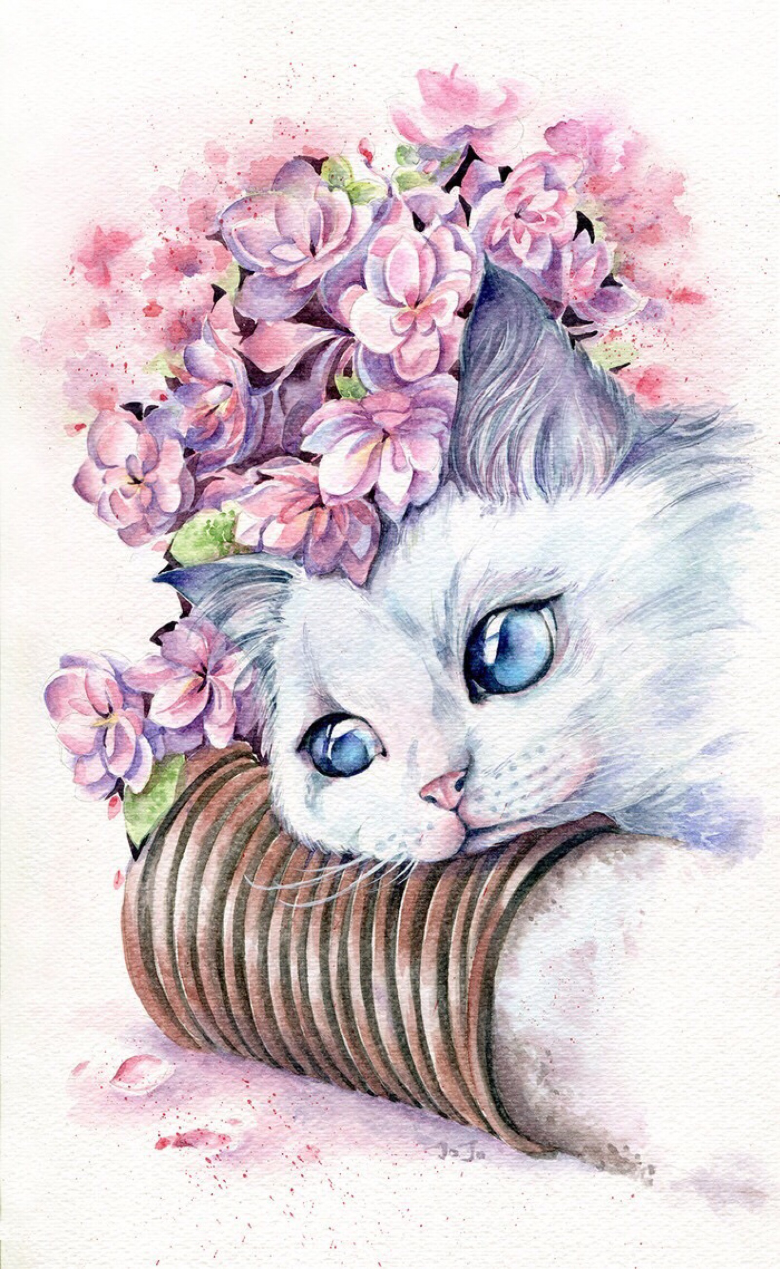 樱花 猫 壁纸