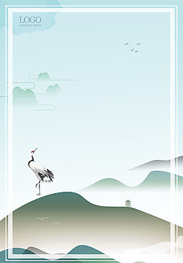 中国风水墨风景山水画
