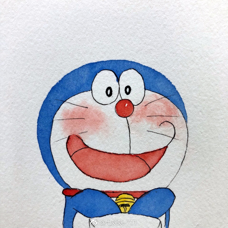 哆啦a梦 水彩 作者: 七妖妖-711