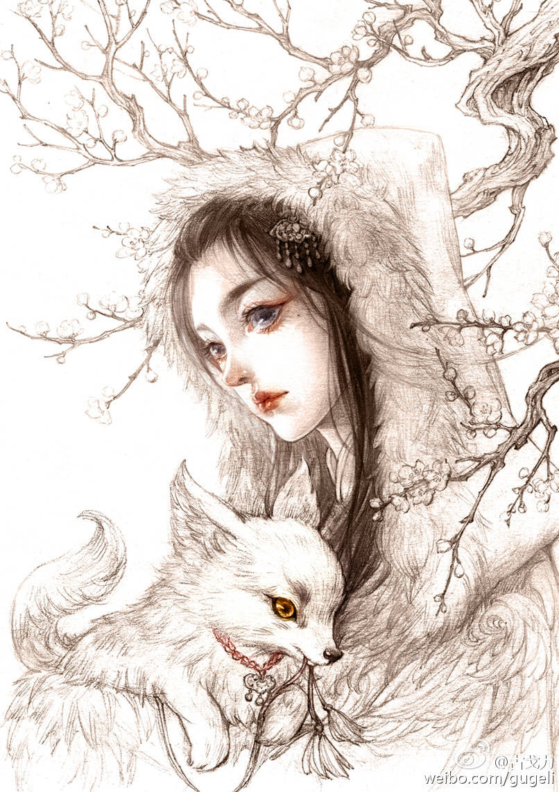 古风 古韵 中国风 手帐素材 插画 手绘 彩绘 头像