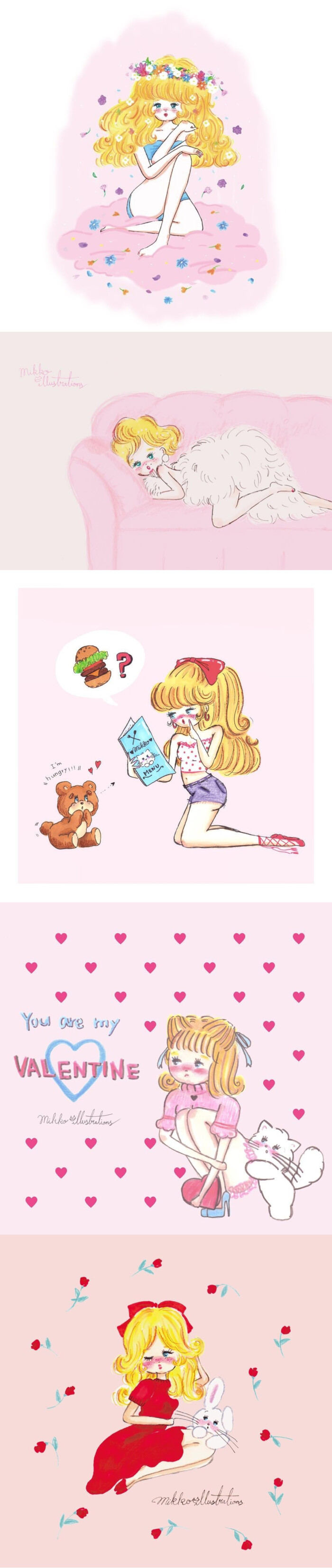 少女绘 / 大人感可爱女子 日本插画师mikko绘制的女孩纸,强调了时尚感