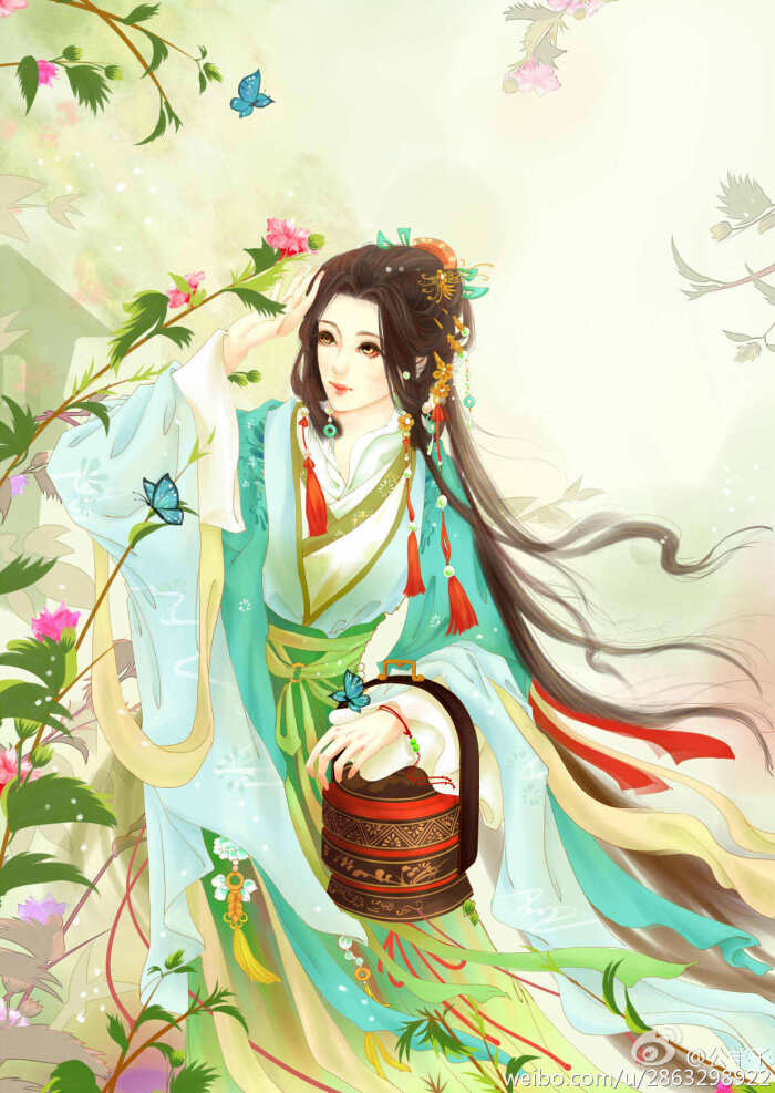 手绘古装美女 插画师:公羊子